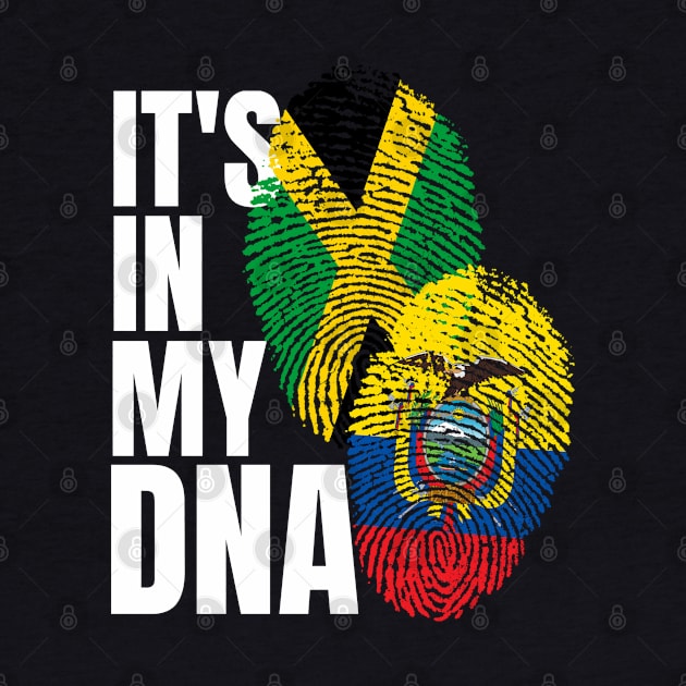 Ecuadorian And Jamaican Mix DNA Flag Heritage Gift by Just Rep It!!